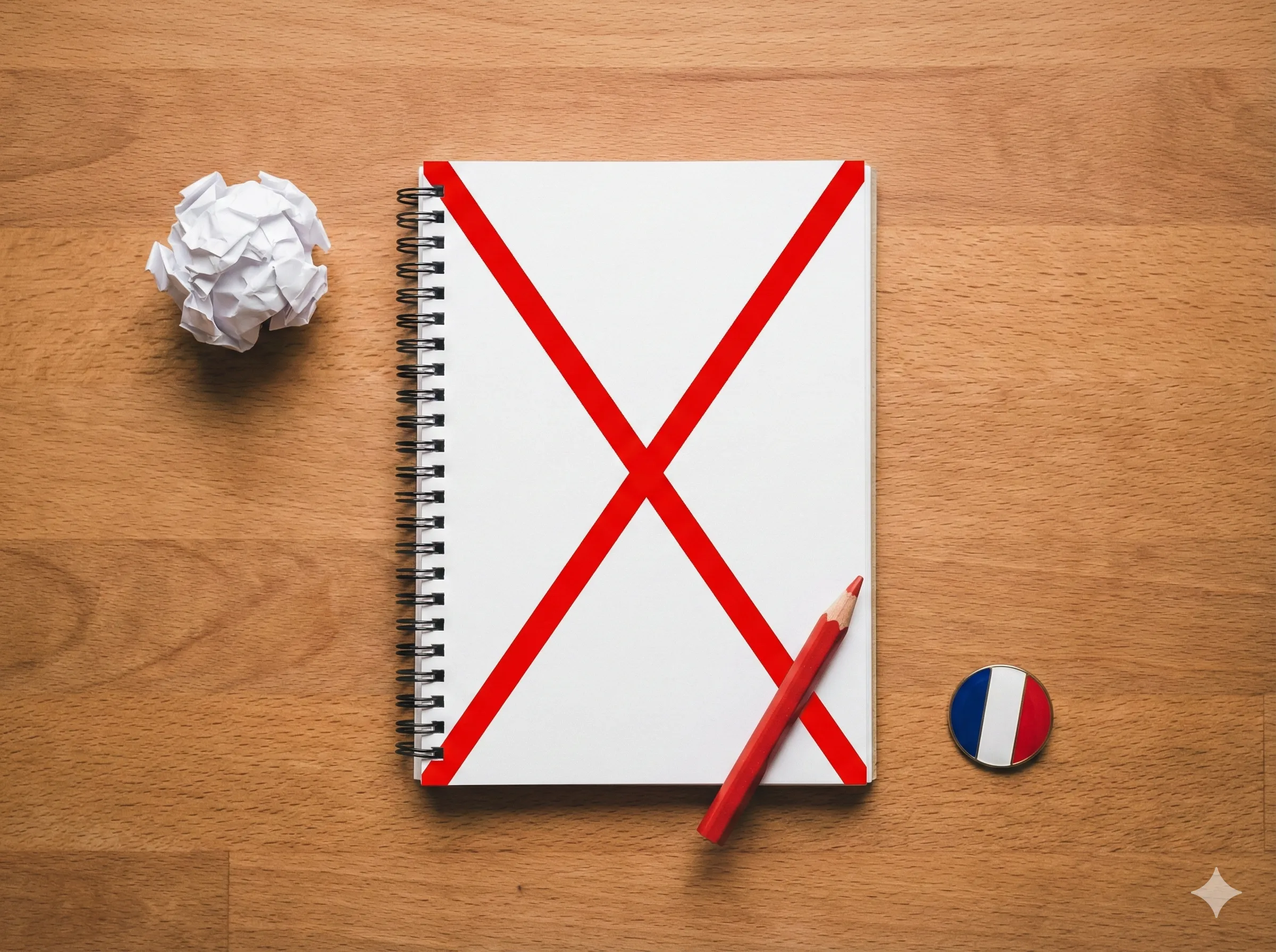 Panneau d'avertissement symbolisant les erreurs à éviter à l'examen civique.